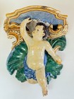 Pair Of Antique Italian Majolica Putti Brackets