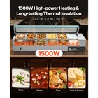 Uimoso Commercial Food Warmer With 6 Pans And Glass Shield For Buffet Use