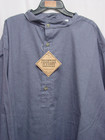 Frontier Classics Collarless Grey blue 100  Cotton Shirt Small-xlarge New