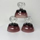 Vtg Set Of 3 Carl Erickson Purple Cocktail Glass W  Clear Controlled Bubble Base
