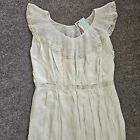 Vintage Barbizon Nightgown Womens Large Green Lace Pleated Round Neck 50s Retro