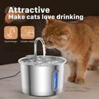 Stainless Steel Cat Water Fountain 2 2l Pet Drinking Fountain Dispenser For Cats