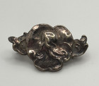 Antique  Art Nouveau Jugendstil Gebruder Falk Woman Pansy 800 Silver Brooch