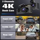Car Dual Lens Dash Cam Hd 1080p Front rear inside Video Recorder Camera G-sensor