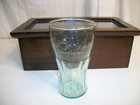 Vintage Coca-cola Green Ribbed   Flared Coke Glass Genuine