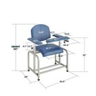 Adirmed Blue Phlebotomy Chair Adjustable Armrest  Blood Draw  Large Weight