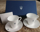  unused  Maserati Espresso Coffee Cup   Saucer Set W  Box