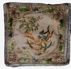 2-golden Cloud Embroidered Sequined Bird Pillow Cover Shams Square 18  Nwt 