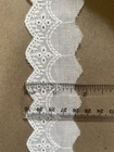 3 Yards Vintage White Floral Embroidery Cotton Lace Trim  Eyelet  Scalloped