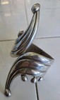 Vintage Taxco Sterling Silver Hinged Clamper Handcrafted Bracelet  Signed Jc