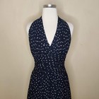 Vintage Ann Taylor Polka Dot Dress Size 4 Sleeveless Halter Navy White