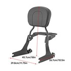 Passenger Sissy Bar Backrest Luggage Rack For Harley Dyna Fat Bob Fxdf 2010-2017