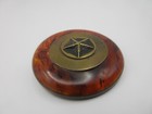 2  Vintage Large Button Texas Star 1960s Plastic metal Lucite Brown Unique