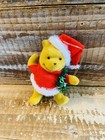 5 Vintage Flocked Winnie Pooh Tigger Eeyore Owl Rabbit Christmas Ornaments