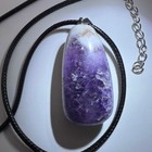Amethyst Mexican Lace Agate Cabochon Pendant Necklace