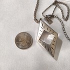 American Eagle Geometric Crystal Pendant 28  Cable Chain Silver Necklace