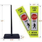 2 Sets Pedestrian Crosswalk Sign With Heavy Water Filled Base Reflective Safety