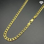 5mm 14k Gold Plated Over Sterling Silver Curb Link Rapper Chain Necklace