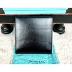 Tiffany   Co Small Sticky Note Holder  Black Leather  New  Vintage Rare