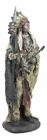 Native American Indian Warrior Chief With Battle Headdress Statue Heritage Decor