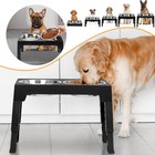 Elevated Dog Bowl Pet Feeder Stainless Steel Raised Food Water Stand   2 Bowls