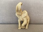 Vintage Figurine Big Hand Carved Elephant Statue Antique Sculpture