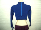 Motionwear Mock Turtleneck Midriff Top Dance Cheer Sz Xl Zipped Royal  3711 New
