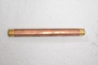 Lot Of 2 Red Brass 10  X 3 4  Threaded Nipple Pipe Fitting Brass Steel Finish
