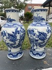 Wonderful Antique Pair Of Porcelain Vases Dragons