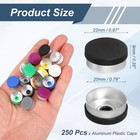 250 Pcs 20mm Aluminum Plastic Vial Top Caps  Black