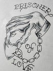 Original 1980s Hand Drawn  Vintage Traditional Tattoo Flash Production Sheet 30