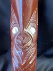 Hand Carved Totem Tiki God M  ori Shell Eyes New Zealand 11   