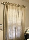 Set Two Rod Pocket Window Panels Drapes Curtains 36  X 95  Gold Textured X Long