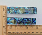 Fused Small Pair multicolor Dichroic Glass Genuine French Hair Barrettes