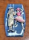 Vintage Woman Pins By Lucinda Mother   Daughter Blue Background Pin   Brooch