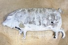 Old Weathervane Zink Pig Off An Arrow Folk Art Decoration Vtg Rustic Bullet Hole