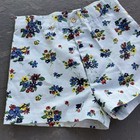 Vintage 1960s Floral High Rise Shorts Union Made Ilgwu Metal Zip-waist 24   