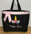 Personalized Baby Diaper Bag Tote Monogrammed Unicorn Flower Crown