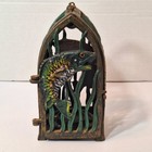 Japanese Old Vintage Hvy Cast Iron Jumping Speckled Trout Lighting Lantern 9   
