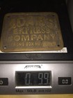 Adams Strong Box Co  Express Plaque Sign Man Cave Collector Patina Solid Metal 