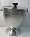 Vintage Retro Brushed Aluminum Ice Bucket    made In Italy