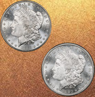 Lot Of 2 Coin--1884-cc   1880-s Morgan Silver Dollar Au Condition Us Coin