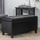 33   Faux Leather Rectangle Tufted Foot Stool For End Foot Of Bed
