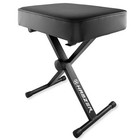 Cushioned Piano Bench  Adjustable Padded Keyboard Stool Chair  Foldable - Black