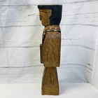 Hand Carved Wood Asian Statue Figure Emperor Dynasty Kimono Taiwan China 14    Vtg