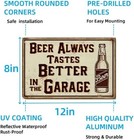 Funny Beer Garage Sign     Rustic 12x8 Inch Metal Wall Decor     Vintage Tin Sign 