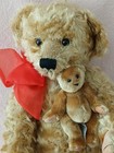 Fao Schwarz 20  Plush Bear With Baby Bear Both Jointed New No Hang Tag