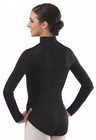 Women Long Sleeve High Neck White Ballet Dance Leotards Gymnastics Dancewear