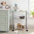 3 Tier Metal Utility Cart Chrome - Rolling Kitchen Storage With Adjustable