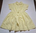 Vintage 1950s Baby Dress Yellow Little Girls Sailor Frock Button Pleated Ruffle